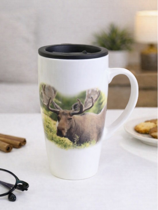 "Moose" Porcelain Mug W/ Lid With Gift Box